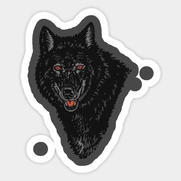 Wolf head Sticker by Iambolders